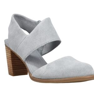 Toms Light Gray Block Heel Sandals